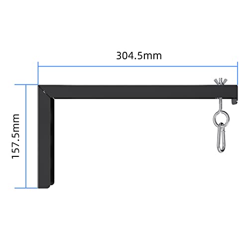 suptek Universal Projector Screen Wall Mount L-Brackets Wall Hanging Mount 12 inch Adjustable Extension Mounting Hooks for Projection Screen up to 80 lbs, PRL002B, Black (1 Pair) - size: 12 inch-black