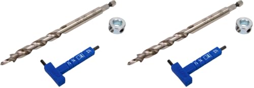 Kreg KPHA308 Easy-Set Pocket Hole Drill Bit with Stop Collar & Gauge/Hex Wrench (Pack of 2) - size: 3/8" x 6" (Pack of 2)