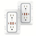 2 Pack Outlet Extender 6 Outlet Wall Plugs 2 USB A Ports and 2 USB C Ports - size: 2pack