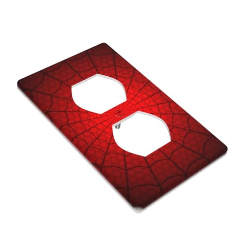 Spider Web Duplex Outlet Cover Plate | Fits standard 2-gang toggle and rocker switches, Durable polycarbonate thermoplastic with fade-resistant printed finish - color: Spider Web, size: Duplex Outlet