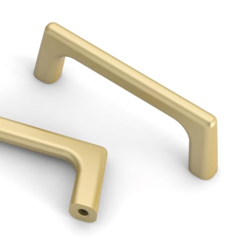 Asidrama 6 Pack 3 Inch(76mm) Brushed Gold Cabinet Pulls Cabinet Handles Cupboard Handles Kitchen Cabinet Hardware for Cupboard Drawer Pulls - color: Brushed Gold, size: 3" Hole Center, style: 6 Pack