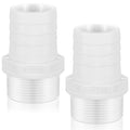 2 Pcs Pool PVC Tube Fitting Barbed Hose Fittings Adapter - color: White, size: 1.5 Inch