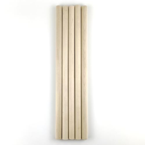 Kang&Chang 3/4 x 16 Inch Birch Dowel Rods, Round Hardwood Sticks, 5 Pack - size: 3/4“ x 16” - 5 PCS