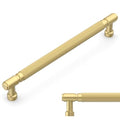 Amerdeco 10 Pack Brushed Gold knurled Cabinet Pulls 10" | Drawer Pulls Cabinet Hardware Kitchen Cabinet Handles for Bathroom ZH0072 - color: Brushed Gold, size: 10" hole center