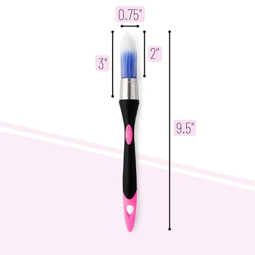 Bates- Trim Brush, 0.75 Inch, Edge Painting Tool, Trim Paint Brushes, Trimmer Edger, Trim Brush - color: Black-pink, size: 0.75 inch, 1 Pack