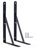 2 Pack L12 x H 8" Black Heavy Duty Shelf Brackets with Screws Metal Shelf Brackets Shelf Support Angle Brackets for Shelves L Brackets Heavy Duty Floating Shelf - size: 12''x8'', style: 2 Pack-Black