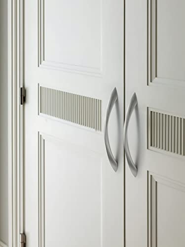 10 Pack Brushed Nickel Cabinet Pulls 6.3 Inch Arch Twisted Silver Handles Drawer Kitchen Cupboard Bathroom Dresser Cabinet Hardware Zinc Alloy - color: Brushed Nickel, size: 6.3 inch Hole Centers