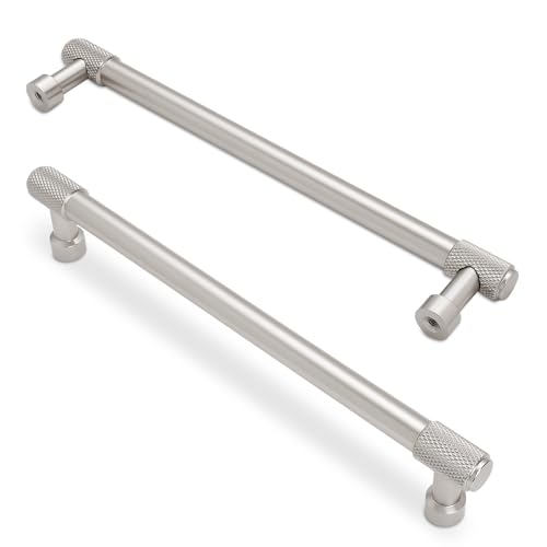 10 Pack 7.5 inch(192mm) Brushed Satin Nickel Kitchen Cabinet Handles Knurled Cabinet Pulls Sliver Drawer Pulls Cabinet Hardware Kitchen Handles Drawer Pulls Dresser Handles - color: Brushed Satin Nickel, size: 7-1/2" Hole Center