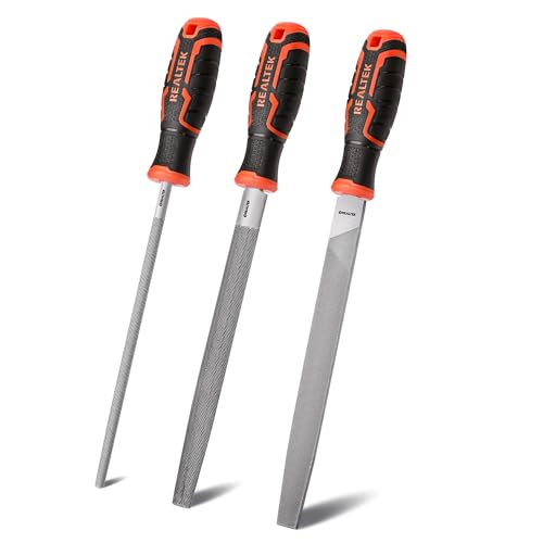 REALTEK 3Pcs Metal File Set,Half Round/Flat/Round Files for Metal - style: MetalFiles-3pc