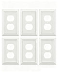 Switch Plates Outlet Covers, 6-Pack Metal Wall Plates, Off White - color: Off White, size: 1 Duplex 6PK