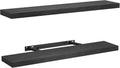 Amada 32 Inch Floating Shelves with Invisible Brackets, Set of 2, Black | Wall Shelves with Hidden Bracket, Solid MDF Wood, 22 lbs Max Load per Shelf, Easy to Assemble, Multi-Wall Compatible - color: Black, size: 32 inches