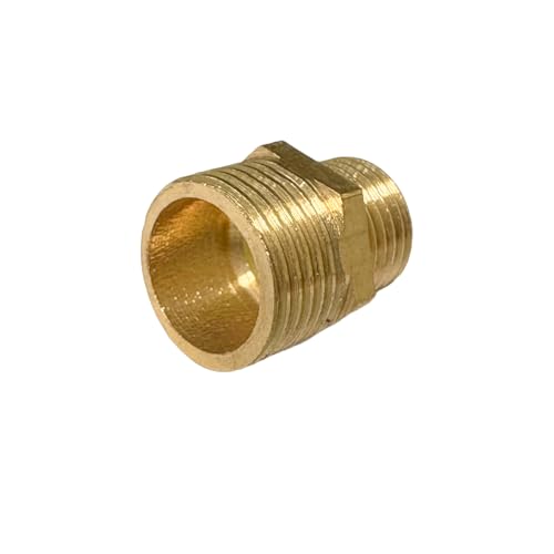 3/8" x 1/4" Male Threaded Hex Nipple Reducer Brass NPT Pipe Fitting Adapter Straight Connectors Pack of 5 - size: 3/8" x 1/4" -5 Pack