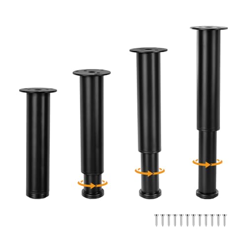 7.09-11.81 Inch Black Adjustable Height Couch Furniture Legs 4 Pcs - size: 7.09-11.81 inch (4 Pcs)