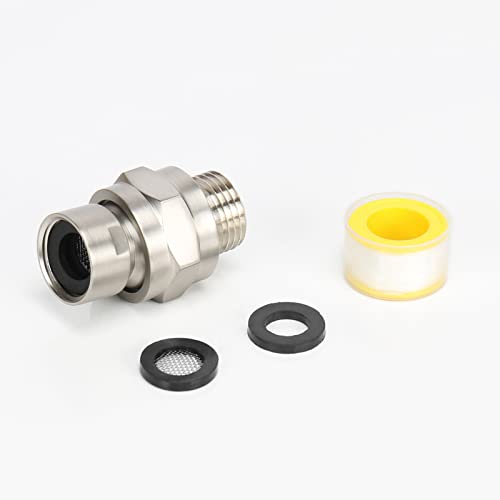 NearMoon Shower Head Swivel Ball Adapter - Solid Brass Shower Connector Ball Joint Adjustable Universal Shower Arm Extension Component (Brushed Nickel) - color: Brushed Nickel