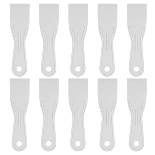 HARFINGTON 10pcs Putty Scraper 2" Width 1.7mm Thin Flexible Plastic Putty Knives for Taping Drywall Spreading Painting Wall Scratching Gray - size: 2"