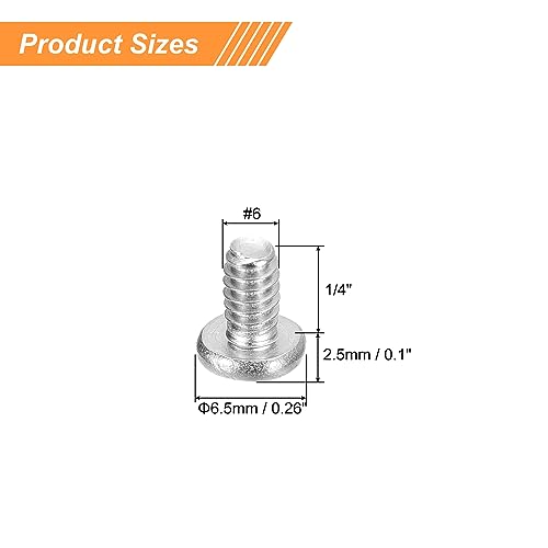 uxcell #6-32x1/4 Pan Head Machine Screws 304 SS Phillips Drive, 25 Pack - size: #6-32x1/4"