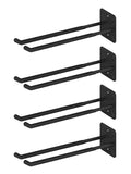 HJW 4 Pack Metal Wall Mount Garage Double Storage Hooks