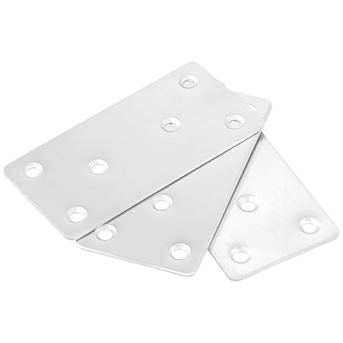 30 Packs 4x2 Inches Stainless Steel Flat Straight Brace Brackets, Mending Joining Plates, Metal Mending Plates with Screws for Furniture Repairing, 2 mm Thickness - size: 30 PCS 4x2 In