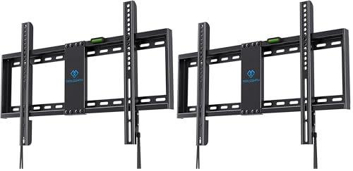 PERLESMITH Fixed TV Wall Mount Bracket for 32-82 Inch LED, LCD, and OLED Flat Screen TVs - Fits 16”- 24” Wood Studs, Fixed TV Mount with VESA 600 x 400mm Holds up to 132 lbs, PSLLK1 (Pack of 2) - size: 32"-82" Fix TV Wall Mount (Pack of 2)