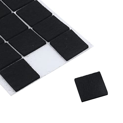 Antrader 180pcs 1" x 1" Self-Stick Square Furniture Felt Pads - color: Black, size: 1" x 1" Square