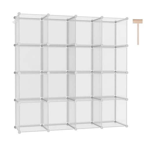 C&AHOME 16 Cube Storage Organizer Cube Shelves Units Storage Cubes, Twill - color: Transparent Twill