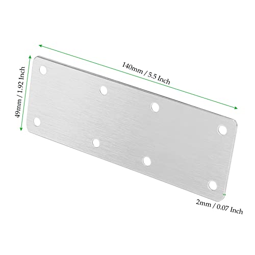 20 Pack 5-1/2 x 2 Inch Flat Mending Plates, Stainless Steel Flat Straight Brace Repair Fixing Brackets with Screws, Mending Joining Plates for Furniture Repairing, 1.9 mm Thickness - size: 20 PCS 5-1/2 x 2 In