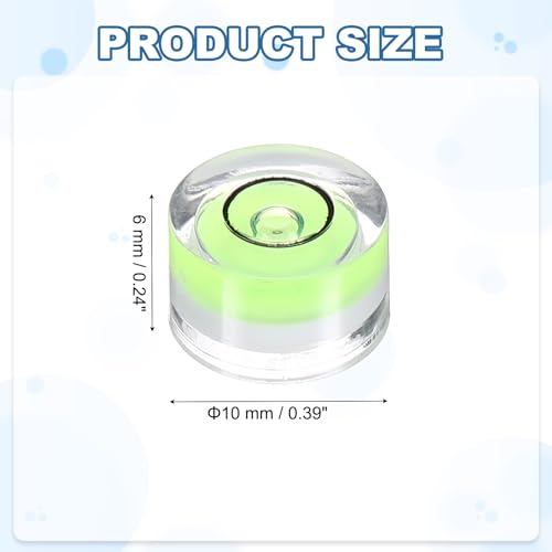 HARFINGTON 20pcs Circular Bubble Spirit Level 10x6mm Mini Round Bubble Spirit Level Little Measuring Layout Tools for TV Industrial Carpentry Picture Frame, Green/Black - color: Green/Black, size: 10x6mm