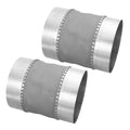 Flexible Duct Connector 6" Galvanized Steel Male Fit Silver 2Pcs - size: 6 Inch