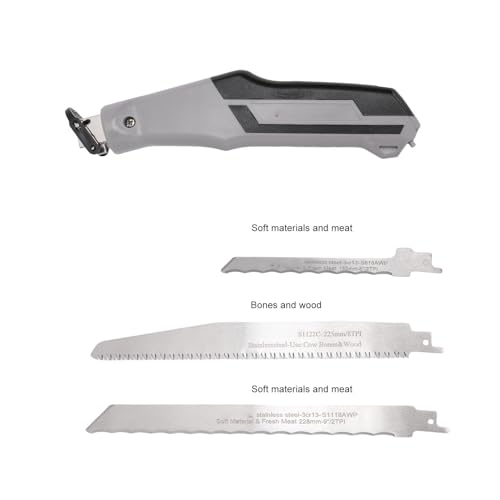 3-in-1 Multi Blades Hand Saw, Mini Reciprocating Saw Set Compact Drywall Hand Saw with Quick Release Blades Ergonomic Handle for Wood Metal Drywall Plastic