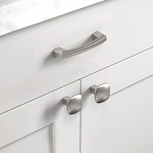 Asidrama 10 Pack Brushed Satin Nickel Kitchen Cabinet Knobs - color: Brushed Satin Nickel, size: Single Hole