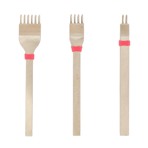 Weaver Leather Supply Diamond Leather Stitching Chisel Set, Precise 3mm Hole Punch, Color-Coded Hole Punch Set for Hand Sewing and Saddle Stitching - size: 3mm