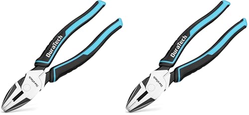 DURATECH 8" High Leverage Linemans Pliers, Cr-Ni Side Cutters, Linesman Pliers for Wire Cutting, Crimping (Pack of 2) - size: 8 inch (Pack of 2)