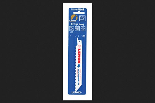 LENOX Tools Wood Cutting Reciprocating Saw Blade with Power Blast Technology, Bi-Metal, 6-inch, 6 TPI - style: 6-Inch, 6 TPI