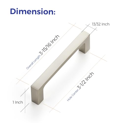 Ravinte Brushed Nickel Kitchen Cabinet Solid Handles,3-1/2 Inch,5 Pack - color: Brushed Nickel, size: 3-1/2 Inches Hole Center