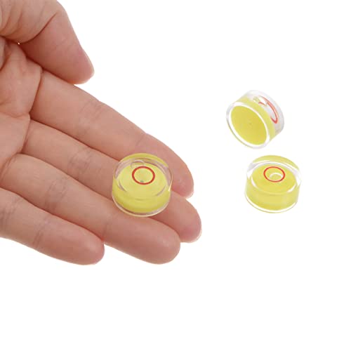 HARFINGTON 3pcs Round Bubble Level 18x9mm Mini Circular Bullseye Spirit Levels for Leveling Camera Tripod Telescope Workshop Turntable Pictures Frame, Yellow - color: Yellow (Red Circle), size: 18x9mm