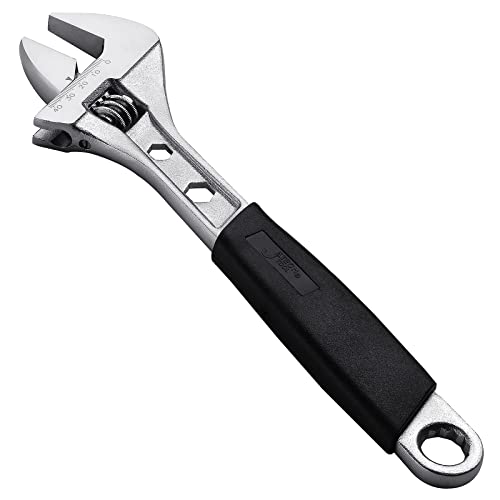 Jetech 12 Inch Adjustable Wrench with Softgrip Handle, Professional Shifter Spanner, Wide Caliber Opening, Chrome Vanadium Steel, Rust-Resistant Finish, Heavy-Duty - size: 12 Inch