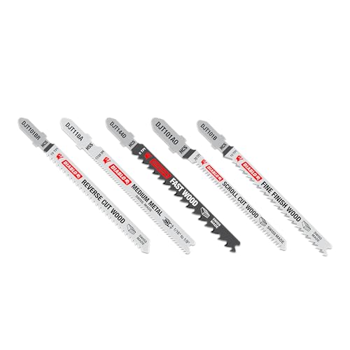 Diablo Jig Saw Blade Set for Wood & Metal - High Performance, Clean Cuts - T-Shank Design, 5-Pack - DJT5S