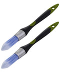 Bates- Trim Paint Brush, 2 pcs, 0.75 Inch, Black & Green Handle, Trim Brushes for Painting - color: Green-black, size: 0.75 inch, 2 Pack