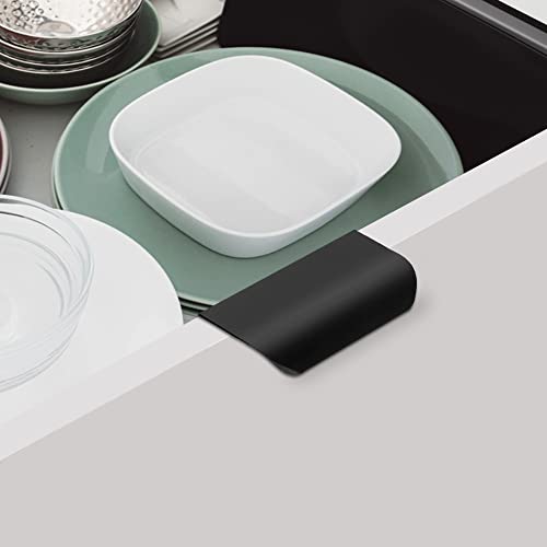 Malimali 5 Pack 3.15" Black Edge Finger Pulls for Cabinets, Drawer Pulls - color: Matte Black, size: 80mm/3.15" (5Pcs)