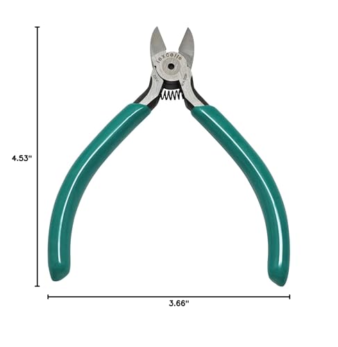 iexcell 4.5" Side Cutter Diagonal Wire Cutting Pliers Nippers Repair Tool, Green, Chrome-Vanadium Steel - size: 4.5 Inches