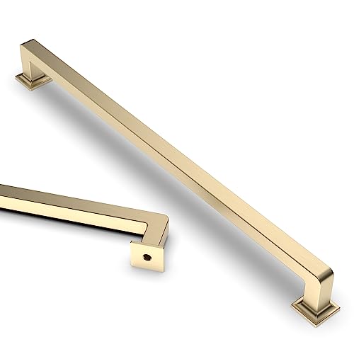 Asidrama 10 Pack 10 inch Brushed Brass Kitchen Cabinet Handles | Heavy-Duty Solid Zinc, 2 Screw Sizes, 10" Hole Center(256mm), Cupboards, Drawers, Dressers, Furniture, Hardware - color: Brushed Brass, size: 10" Hole Center(256mm)