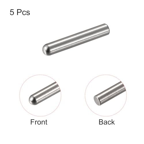 uxcell 6x30mm Dowel Pins, 5pcs 304 Stainless Steel Round Head Flat Chamfered End Dowel Pin Bunk Bed Pins Shelf Pegs Support Shelves Fasten Elements - size: 6x30mm