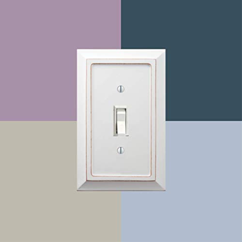 Amerelle 4040DDW Savannah Wallplate, 1 Duplex, Wood, Distressed White, 1-Pack - color: Distressed White, size: 1 Duplex