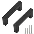 Cabinet Pulls Matte Black Cabinet Handles Square Drawer Pulls, 5 Pack 3 Inch Stainless Steel Kitchen Door Cupboard Cabinet Handles, Drawer Hardware Handles, 76mm Hole Centers - size: 3 inch Hole Centers(76mm)