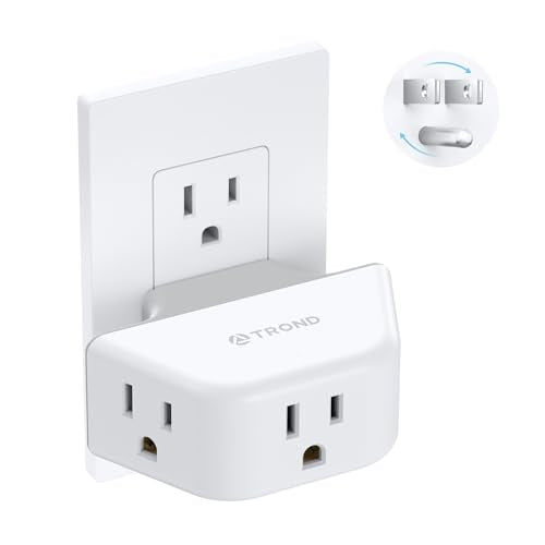 TROND Outlet Extender with 360 Rotating Plug for Bathroom Kitchen - color: White, size: 3AC-3 Prong (Rotating Plug), 1 Pack