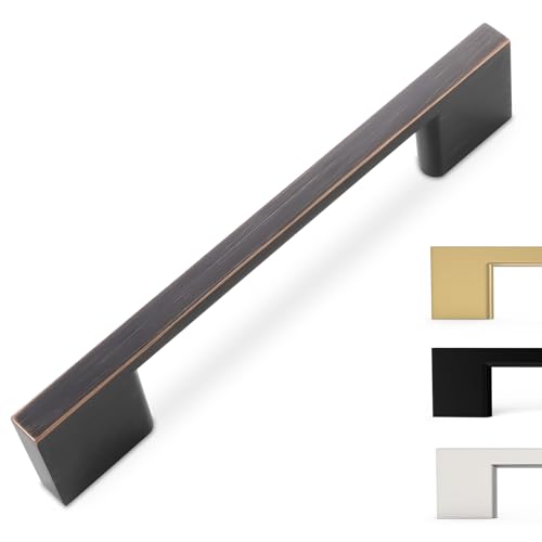 10 Pack 3-3/4 Inch(96mm) Cabinet Pulls Oil Rubbed Bronze Kitchen Cabinet Handles Zinc Alloy Drawer Pulls Solid Cabinet Hardware - color: Oil Rubbed Bronze, size: 3-3/4'' Hole Center(96mm)