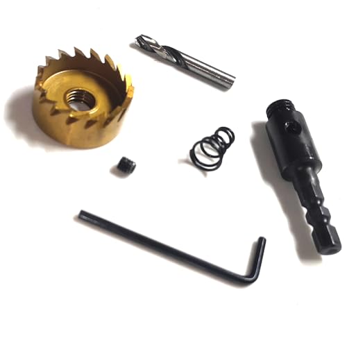 5 Pcs HSS Titanium Hole Saw Kit 5/8" to 1-3/16" Metal Hole Cutter Drill Bits for Steel Iron Aluminum Plastic with 5 Allen Wrenches Included