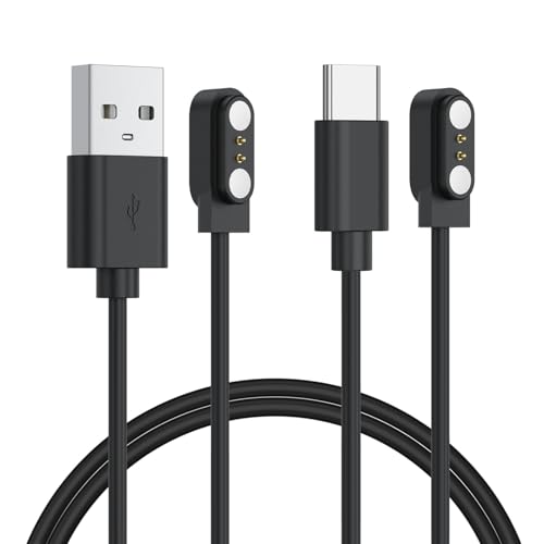 Vancle 2 Pack VeryFit Smartwatch Charger Cable, Magnetic USB Charging Cable for Veryfit Smart Watch ID205L, ID205U, IDW28, ID207, IDW13, IDW15, IDW19, ID208 Plus, ID208BT, ID206 and More