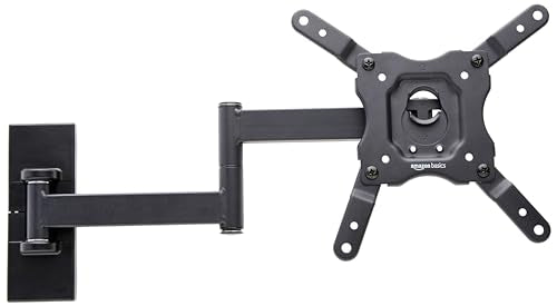 Amazon Basics Full Motion Articulating TV Wall Mount with Tilt Swivel, Extends 16 inches, VESA 200x200, for 12" to 40" TVs, 40 lbs, Black - size: 12" to 40", style: Full Motion Articulating