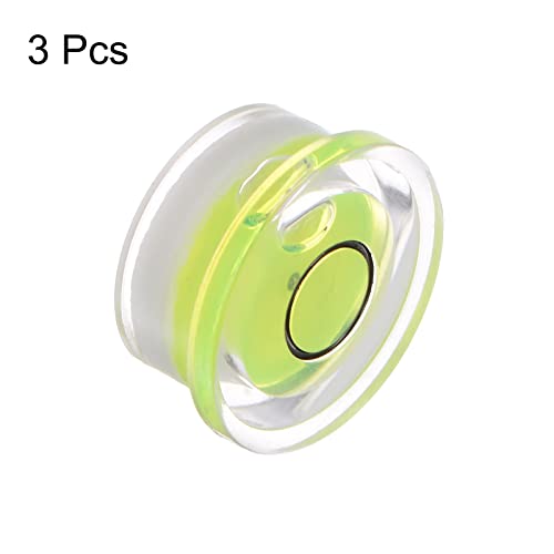 HARFINGTON 3pcs Round Bubble Level 16x7.5mm Mini Circular Bullseye Spirit Levels for Leveling Camera Tripod Telescope Workshop Turntable Pictures Frame, Lime - color: Lime (Black Circle), size: 16x7.5mm